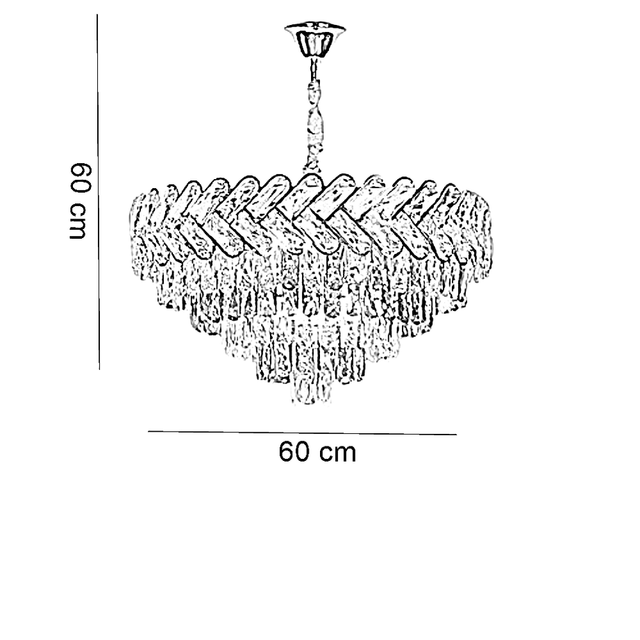 نجفة ستيل، 60*60 سم - ذهبي