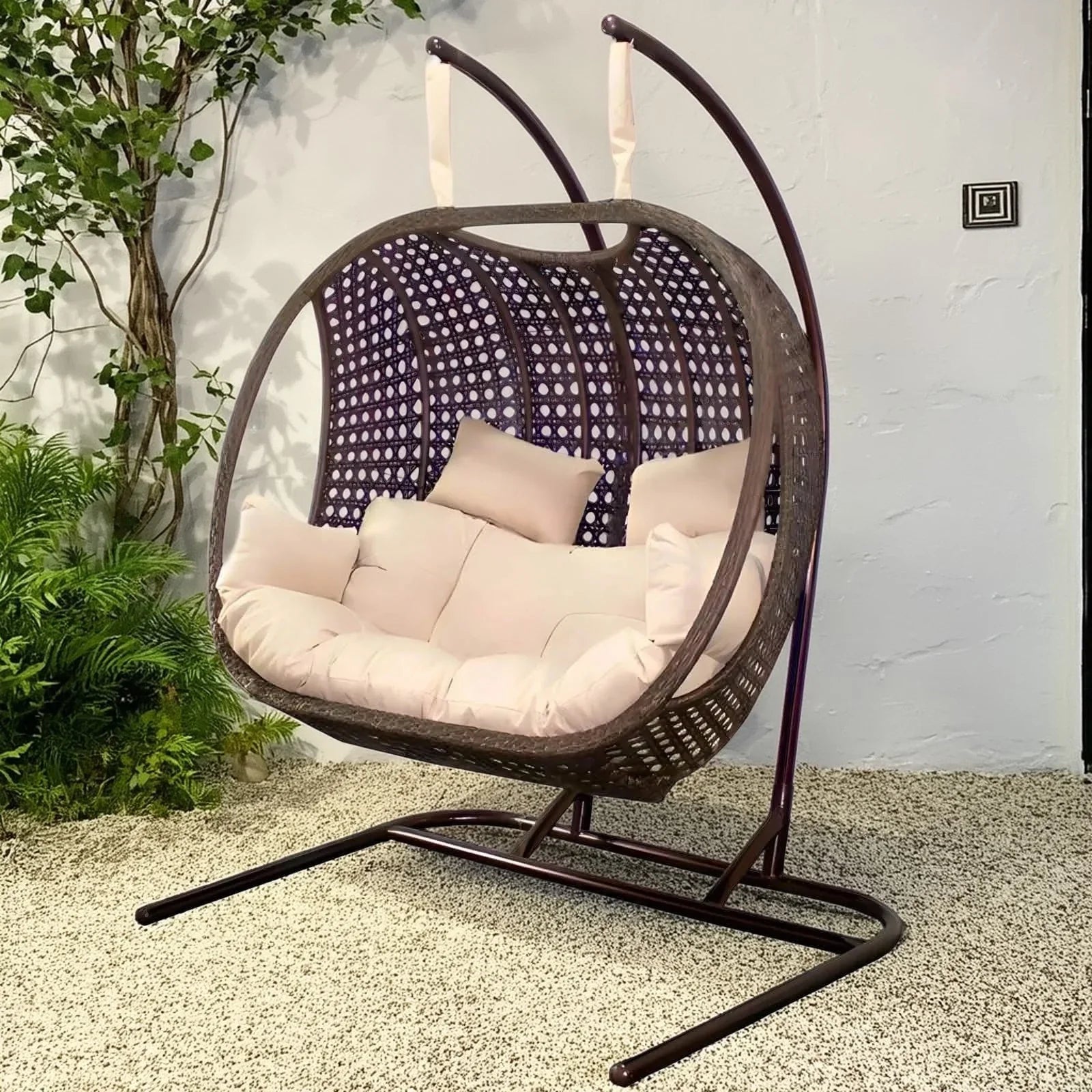 أرجوحة معدن و راتان، 140*80*120 سم