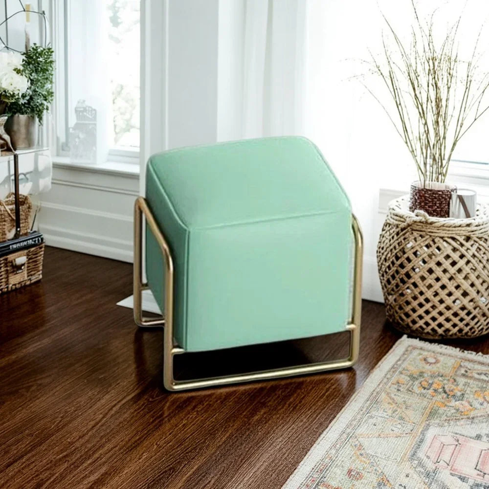 بف ستيل و جلد، 50*50*50 سم - أخضر