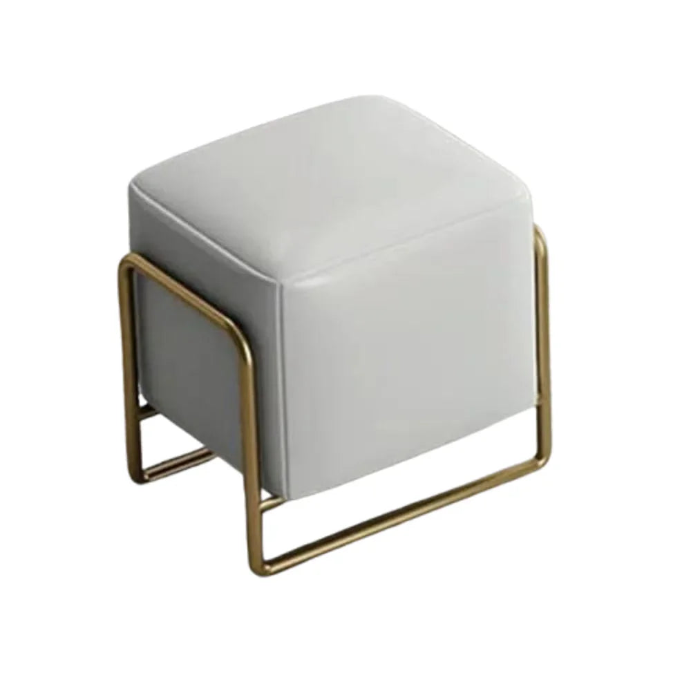 بف ستيل و جلد، 50*50*50 سم - رمادي فاتح