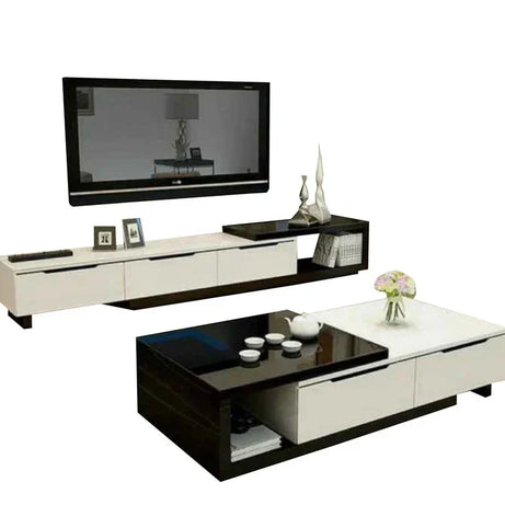 طقم ترابيزة تليفزيون مع ترابيزة قهوة، قطعتين