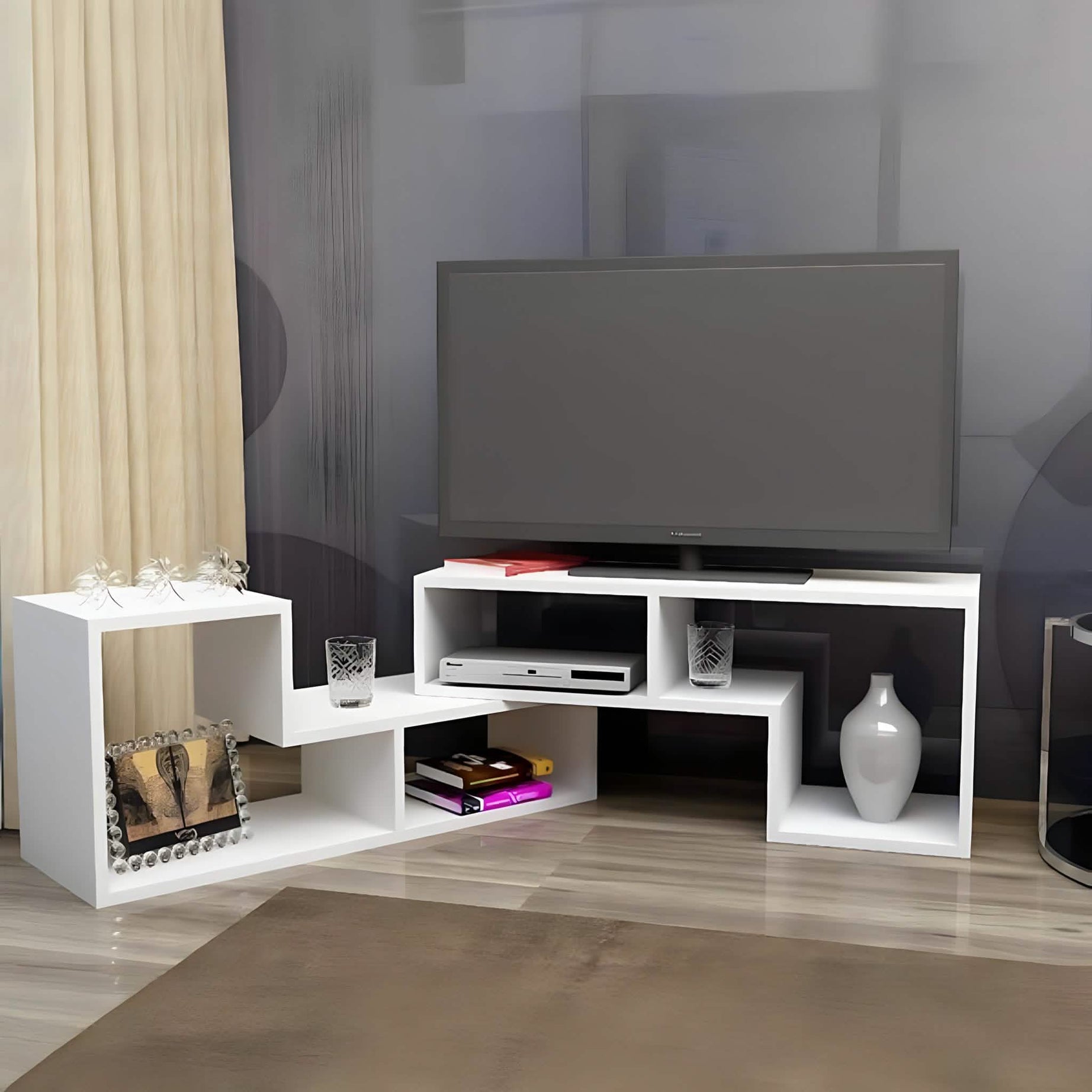 ترابيزة تليفزيون ام دي اف، 90*30*60 سم