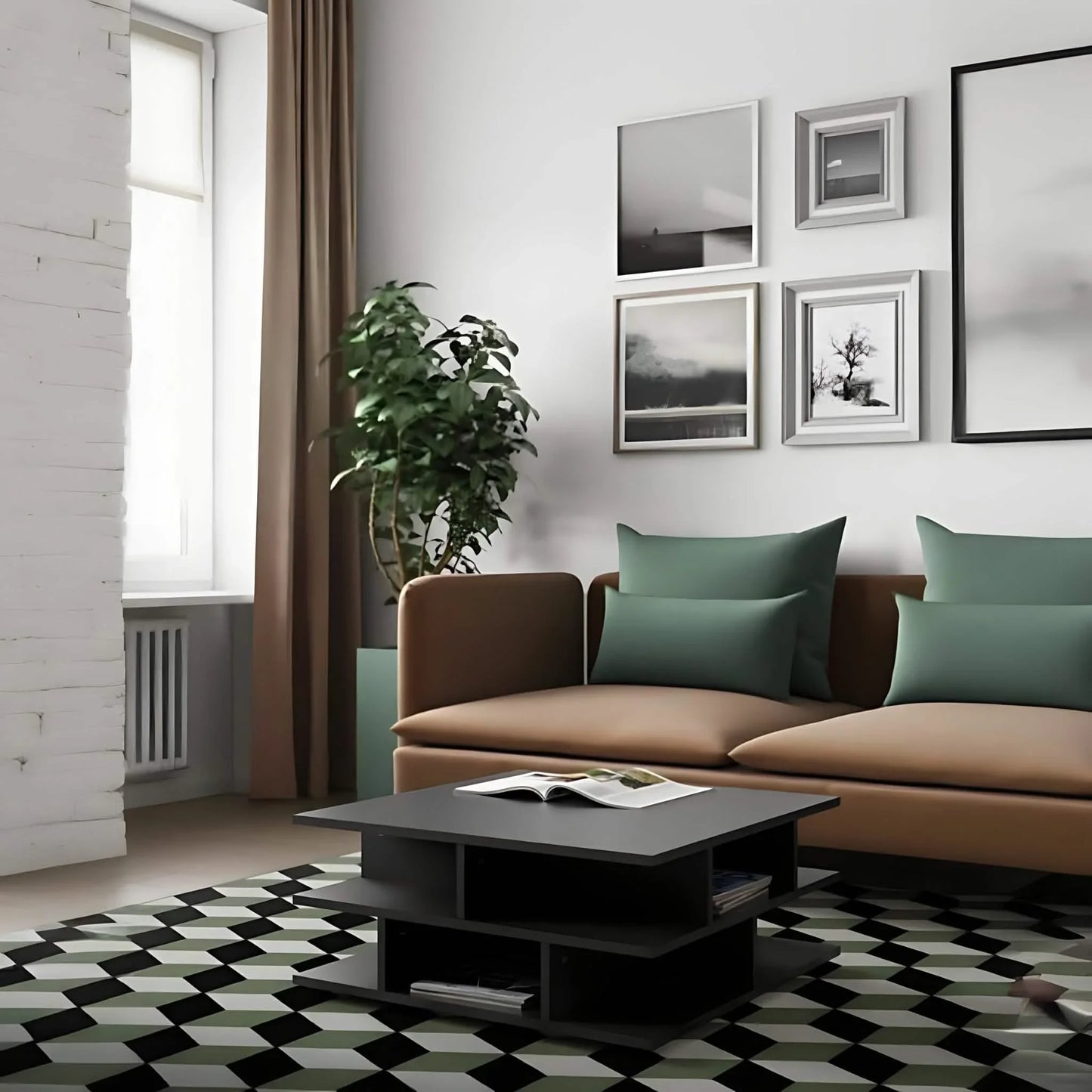 ترابيزة قهوة ام دي اف، 80*80*45 سم