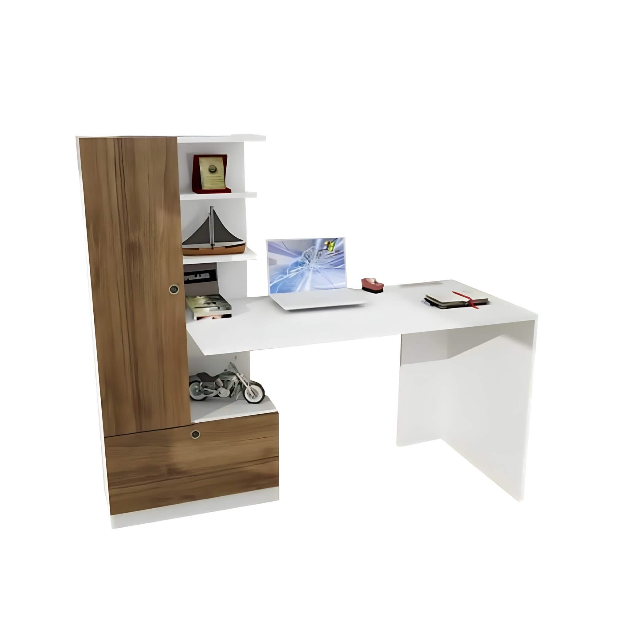 مكتب بمكتبة جانبية، 140*50*140 سم