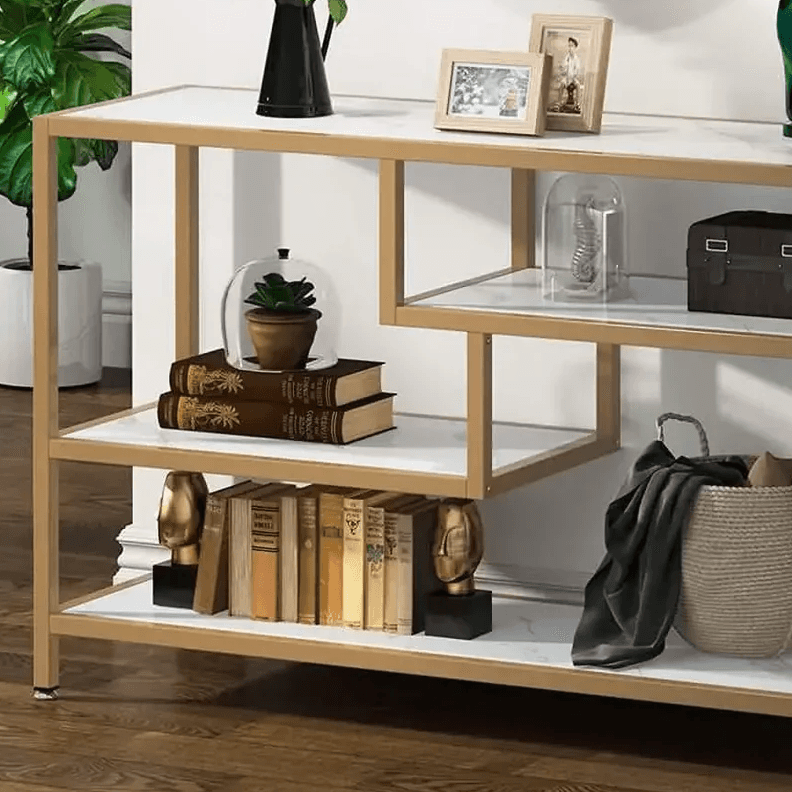 كونسول معدن بسطح رخام، 100*30*90 سم