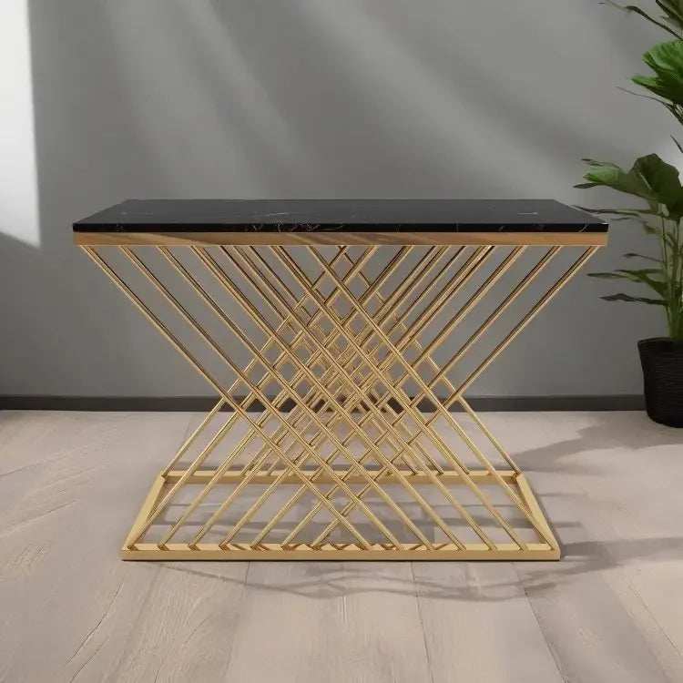 كونسول ستيل بسطح رخام، 120*40*90 سم