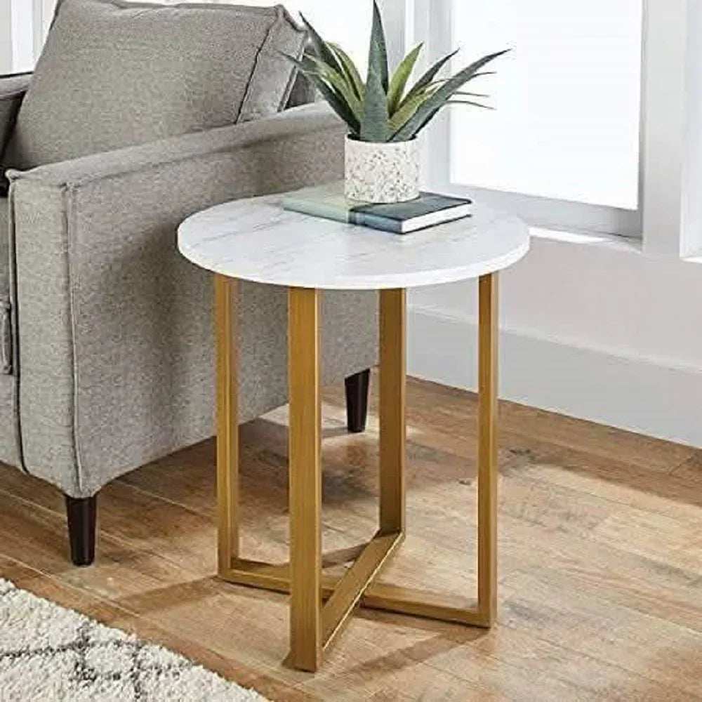 ترابيزة جانبية معدن بسطح رخام، 45*45*60 سم