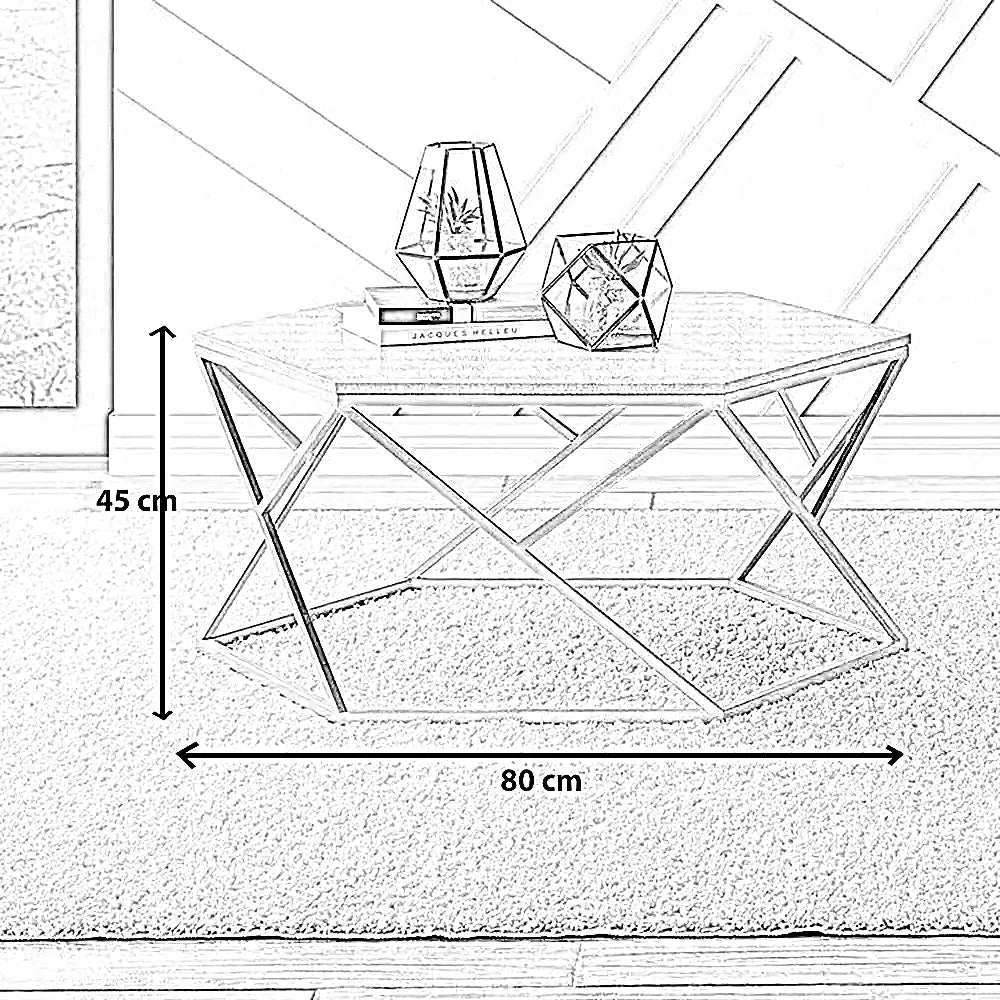 ترابيزة قهوة ستيل مودرن 80 80 45 سم بزجاج شفاف وإطار معدني هندسي أنيق